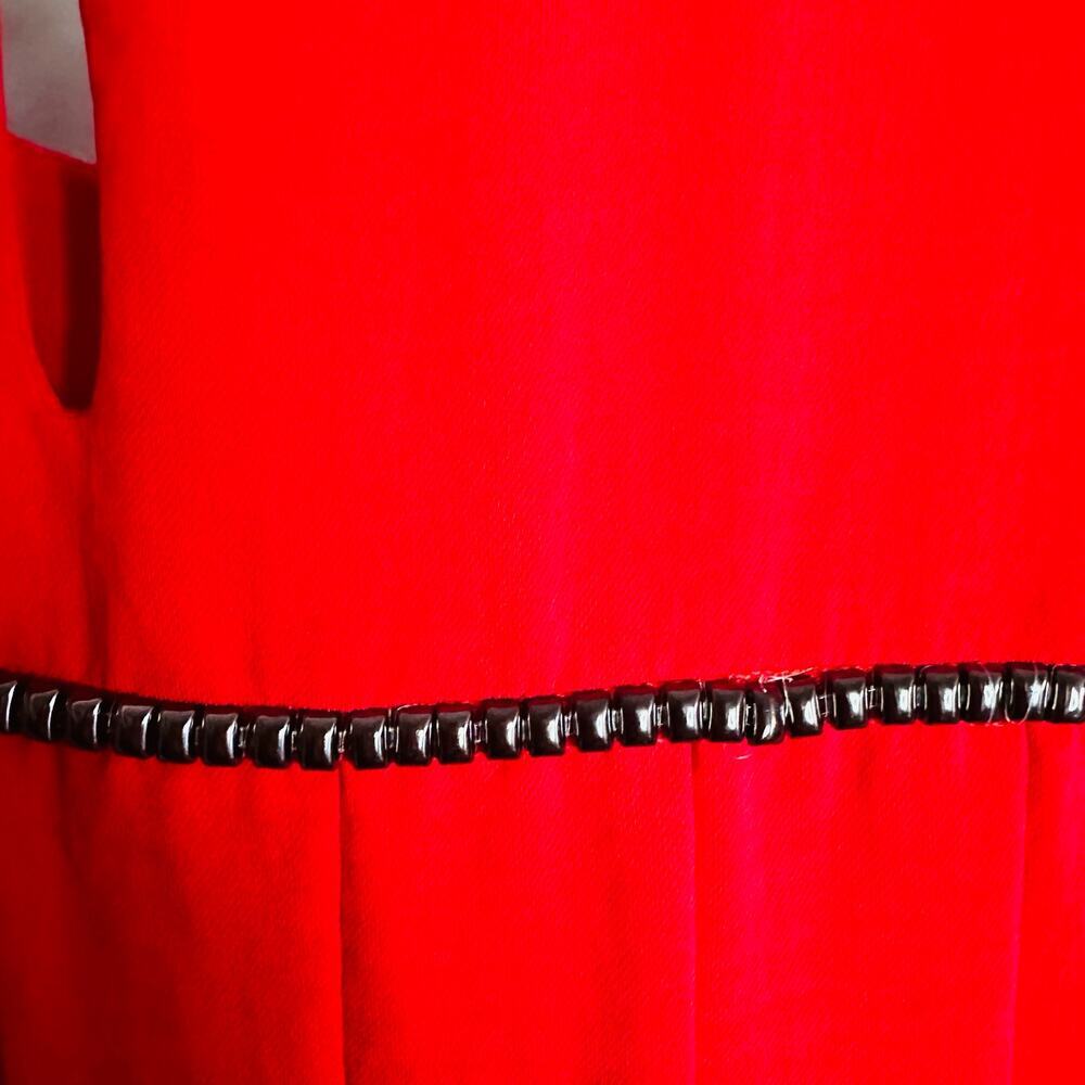 SABINA MUSAYEV Women's Luby Red Gunmetal Beading Shift Mini Dress Size Small - Picture 11 of 11